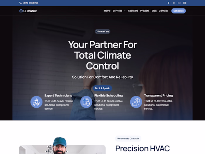 Climatrix – HVAC Website Design