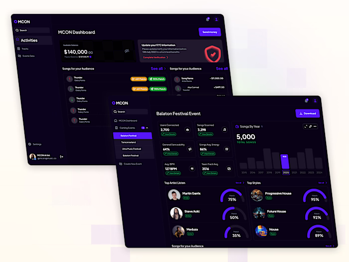 MCON Music Event Planner - Figma Web App Design