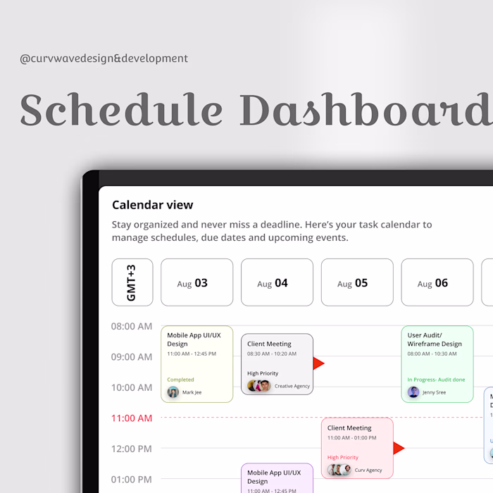 Work Schedule Dashboard UI Screen