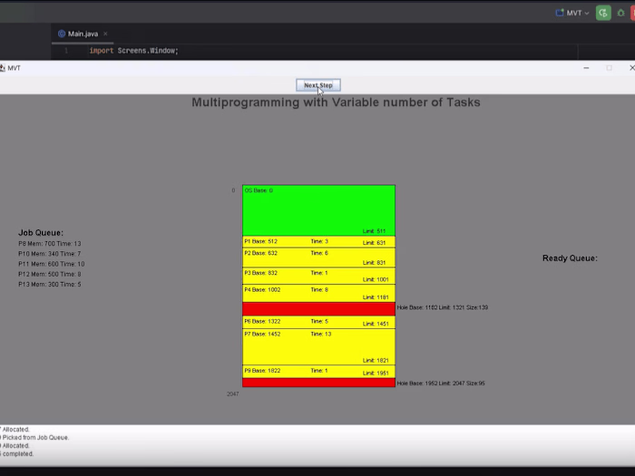 MVT - Memory Management Simulation