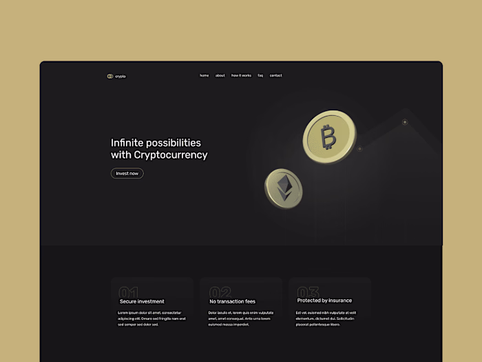 Cryptocurrency website design