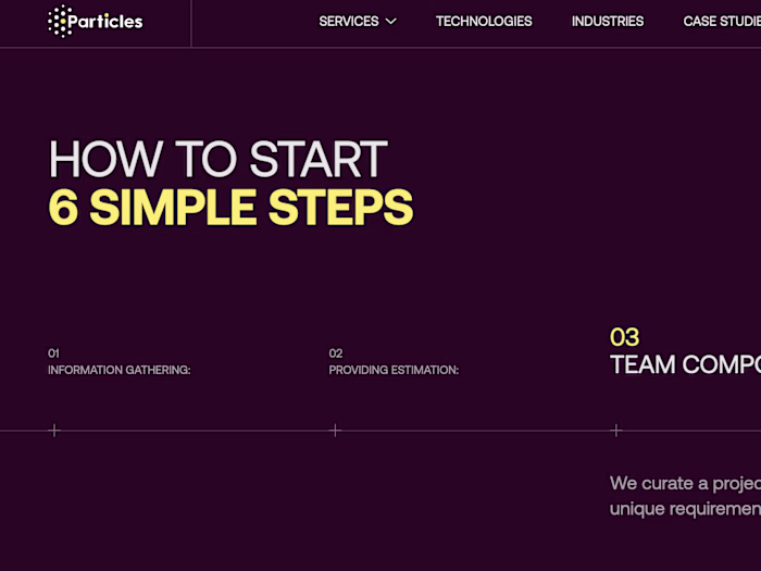 Particles Global Website (Webflow + Three.js)