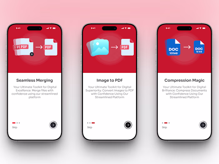 Onboarding – PDF Reader App UI Design