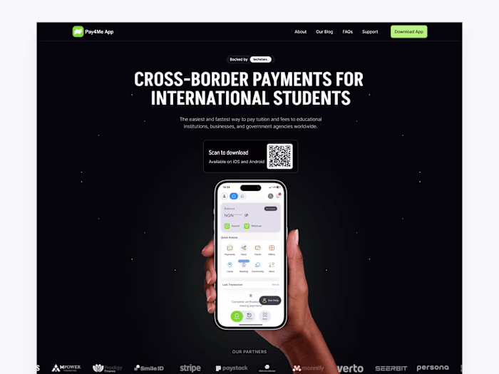 Redesigning Pay4Me App Website
