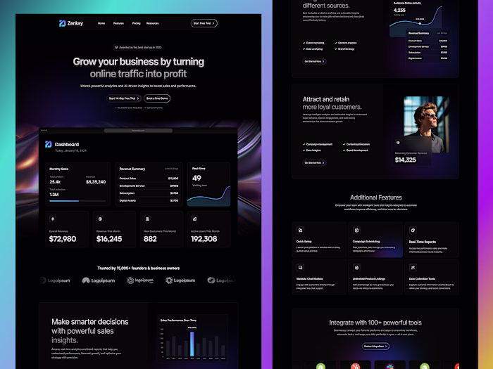 AI-Powered SaaS Analytics Landing Page Design. AI-driven das...