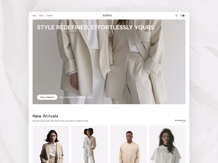 Sabina - eCommerce Framer Website