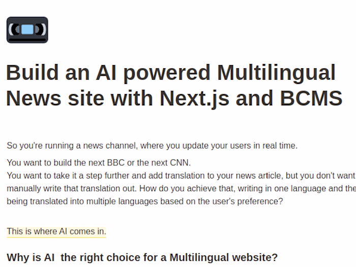 Technical Content Writing for BCMS headless CMS