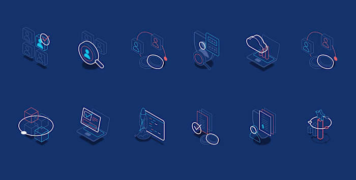 Fintech Platform Isometric Illustration & Icon Set