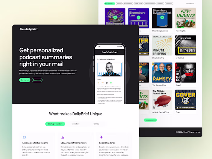 Your DailyBrief - Web Design & Email Design