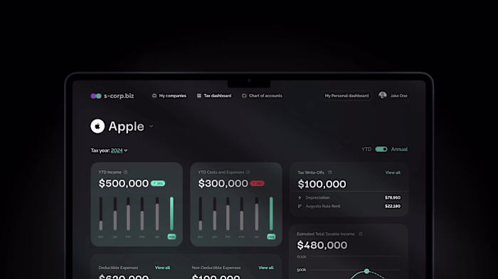 S-Corp Tax Automation Web Application Design