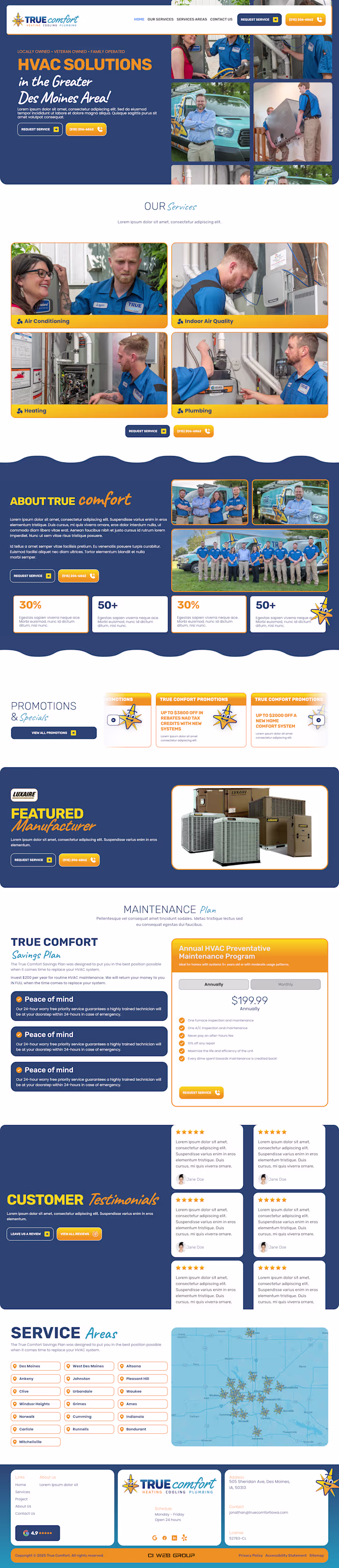 True Comfort Website Redesign