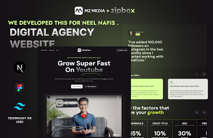 Digital Agency website for a  young Creator & influencer 