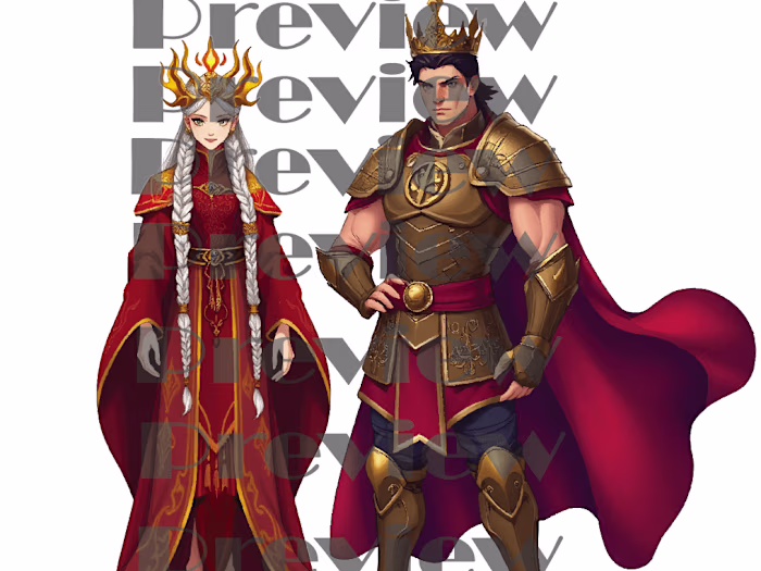 Illustration of King Xander and Marilla as per client demand. !