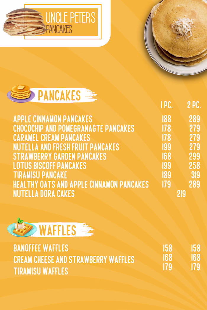 Uncle Peter's Pancake Table Tent card :: Behance