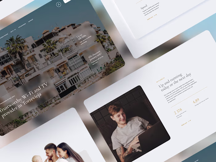 Landing page for a TV provider