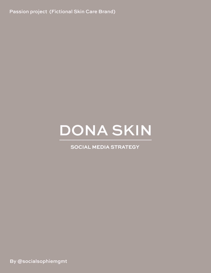 Dona Skin - Social media strategy