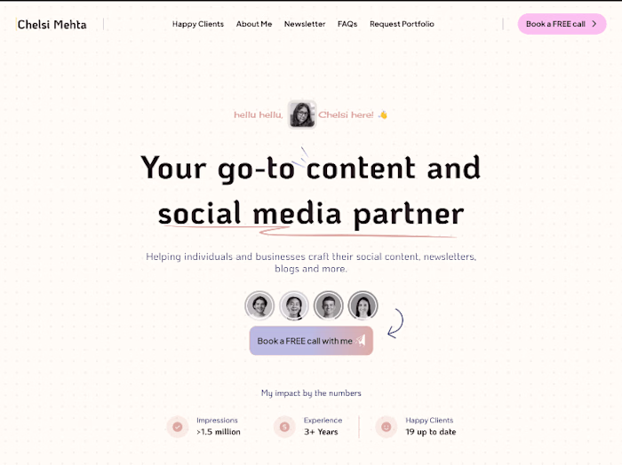 Chelsi Mehta - Landing Page & Framer Development