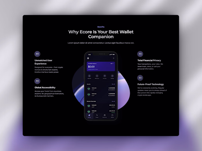 Ecore Wallet - Web & Product Design