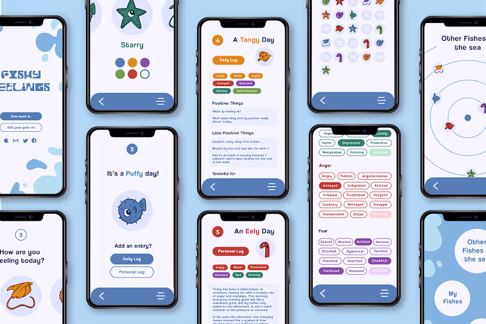 Fishy Feelings – Mood Tracking App Design 