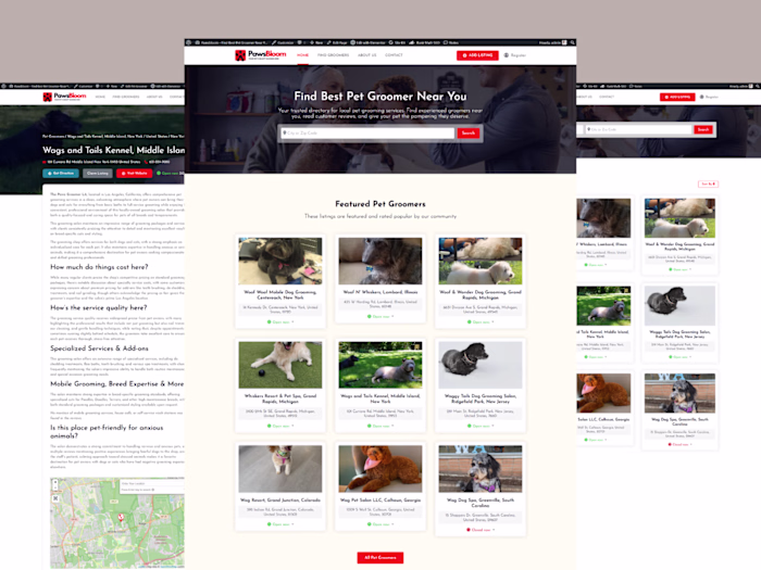 PawsBloom Directory - Connecting Pets & Groomers