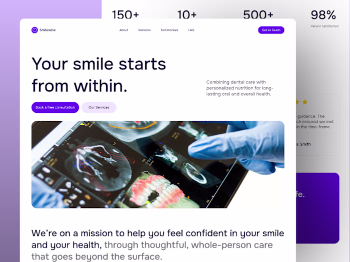Smilewise Landing Page Design