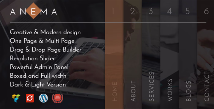 Anema | Creative OnePage & MultiPage WordPress Theme