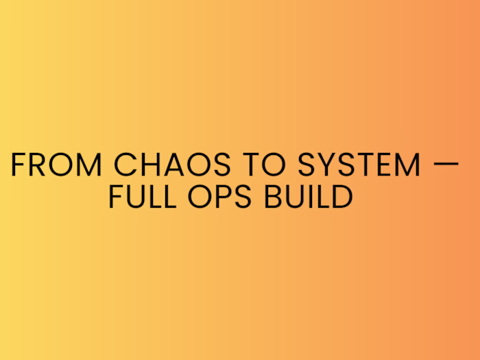 Ops Infrastructure Build 