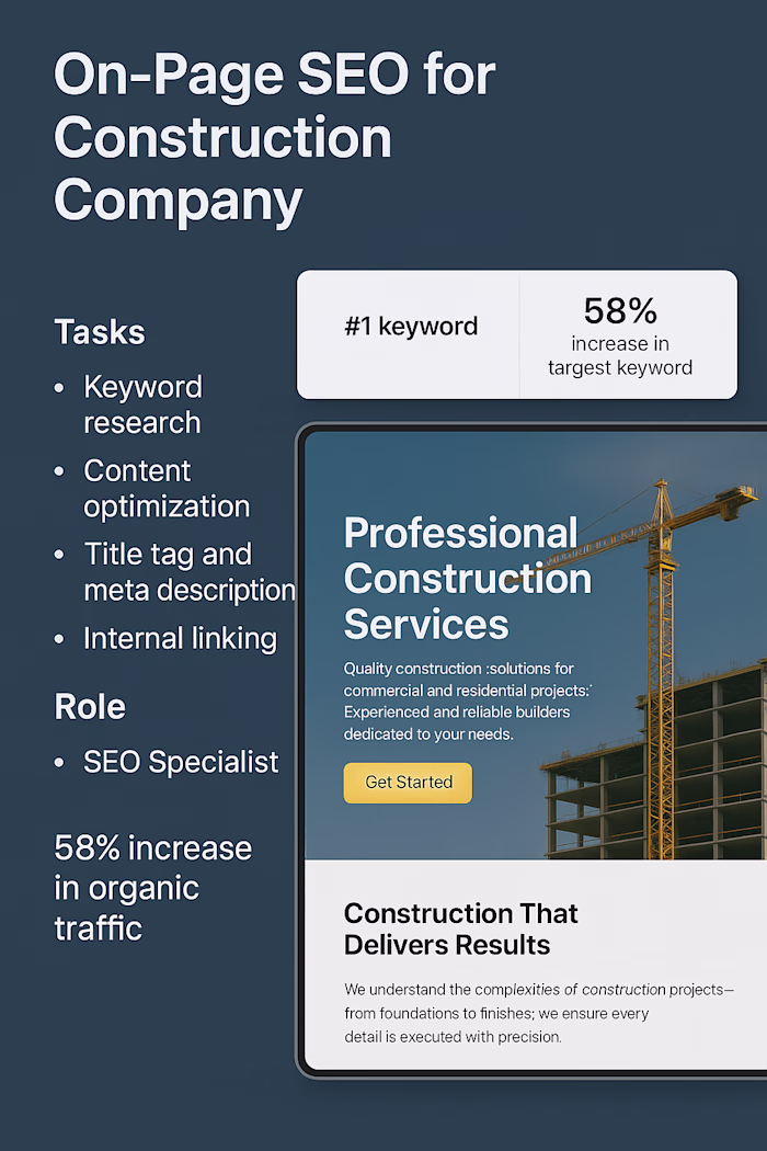 On-Page SEO For Construction Services