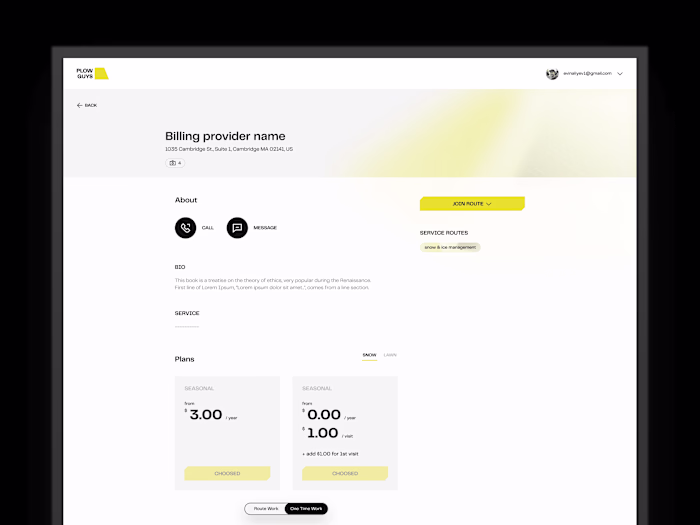 Snow & ice management - Dashboard