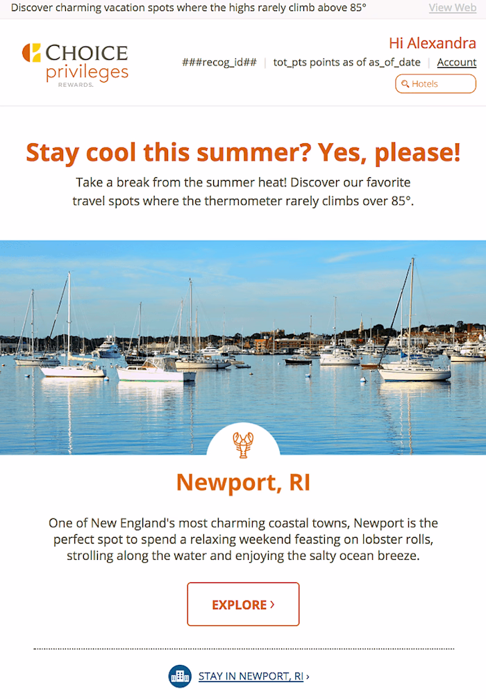 Copywriting for Choice Hotels