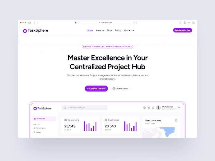 Taskphere SaaS Website Design and Framer Development