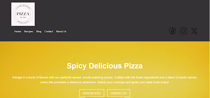 Pizza Website - Landing Page
