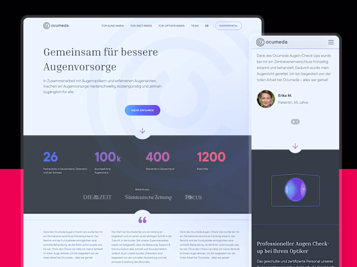 Ocumeda Website Relaunch