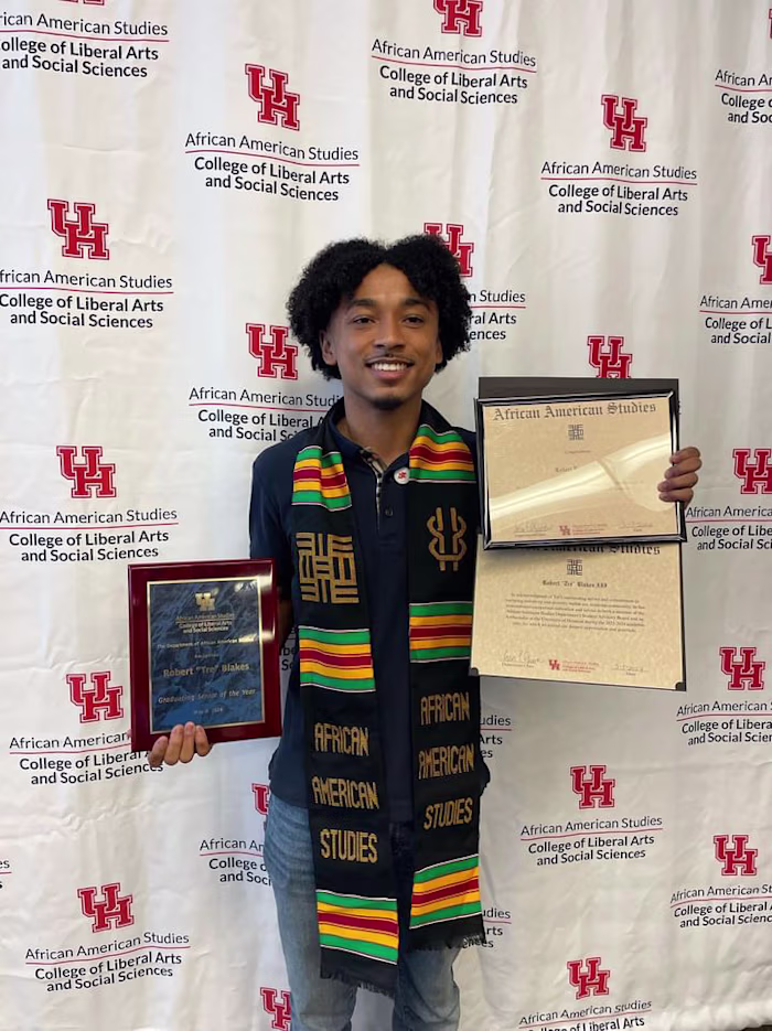 Tre Blakes graduates from UH’s African American Studies Dept.