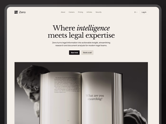 Framer site build for Zeno.law