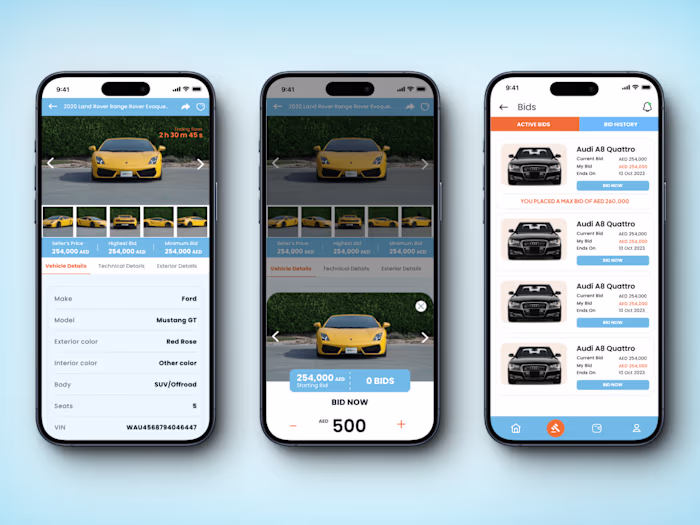 Real time bidding app