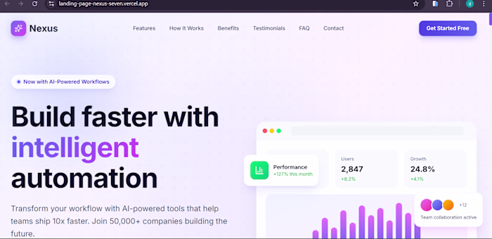 A modern responsive landing page