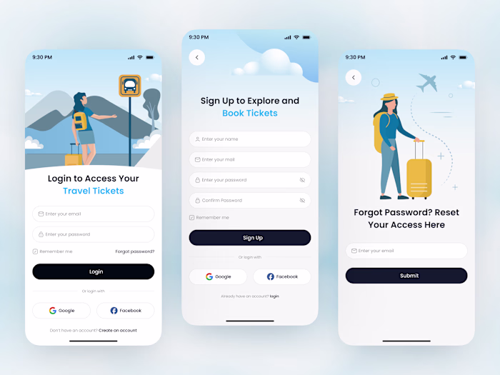 Login Screen UI – Ticket Finding App
