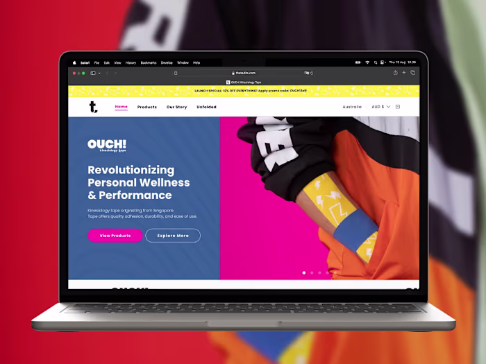 Ouch! Kinesiology - Commerce Web Design for Athletic Perform