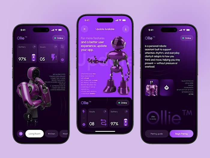 AI Robot Assistant App UI/UX