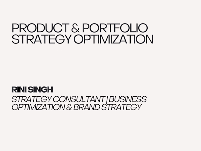 Product & Portfolio Strategy Optimization