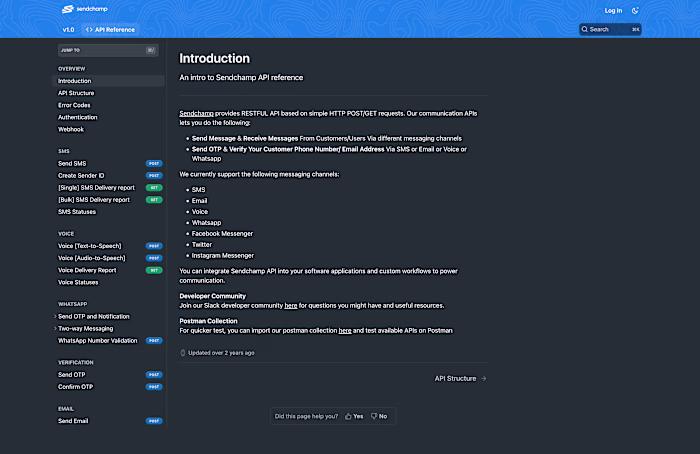 Comprehensive API Documentation for Sendchamp
