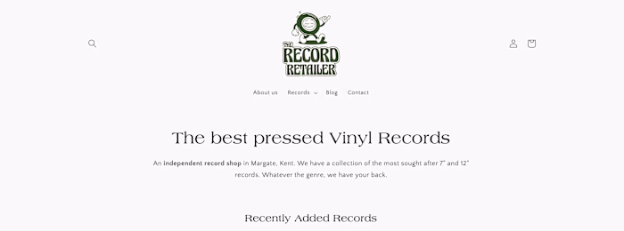 Vinyl record e-commerce website.