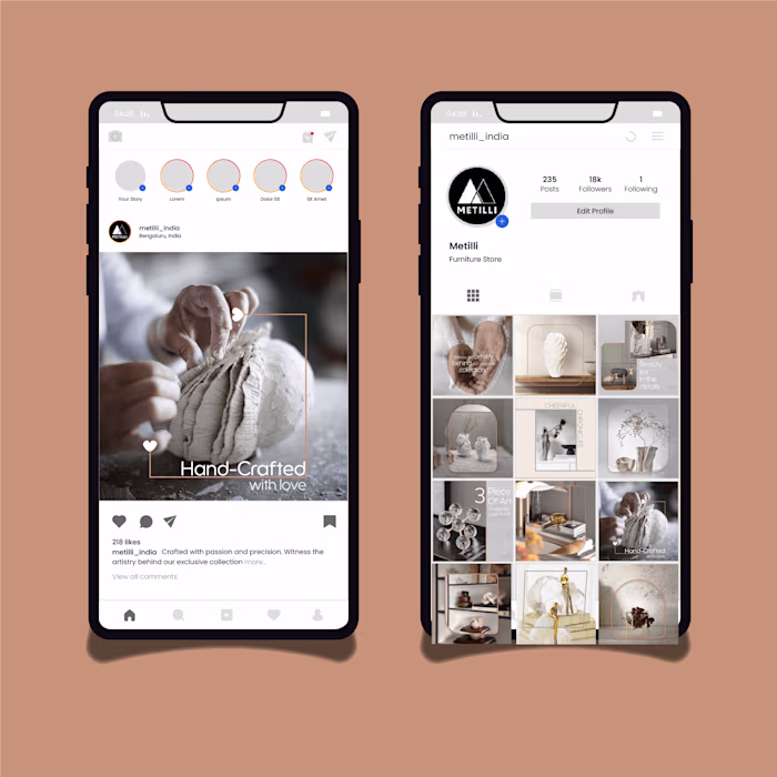 Instagram Grid for a Luxury Home décor and Interior Brand