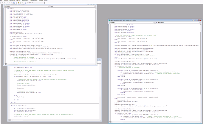 Automatización archivo Excel.