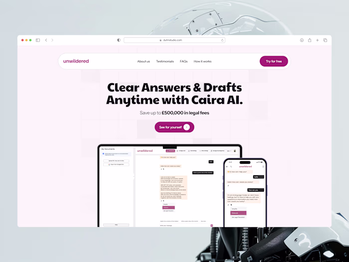 Unwildered - London Based Tech Startup Framer Website