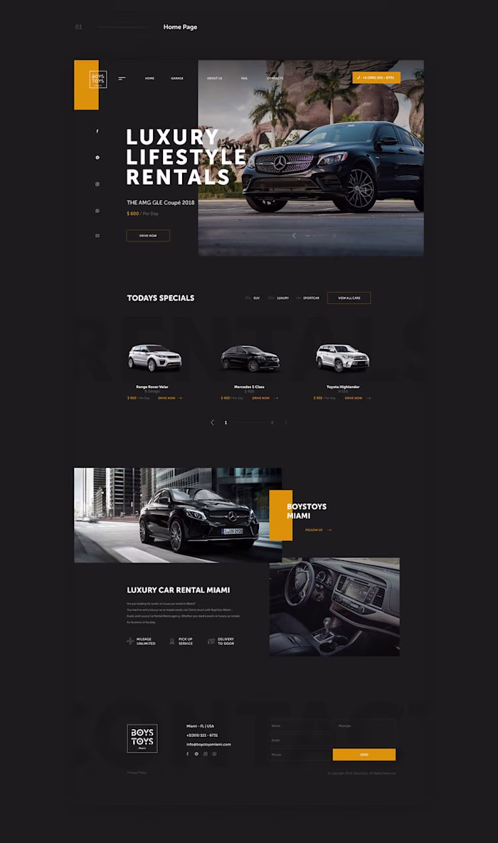 Luxury Car Rentals (Portfolio Website)