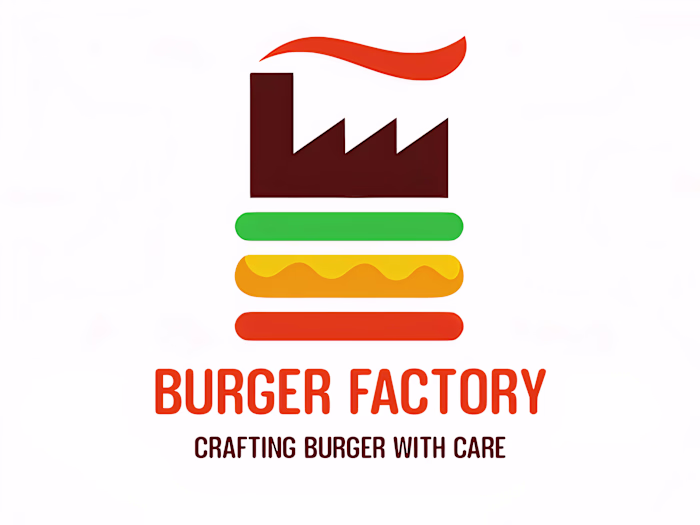 logo, name, and slogan for a burger restaurant.