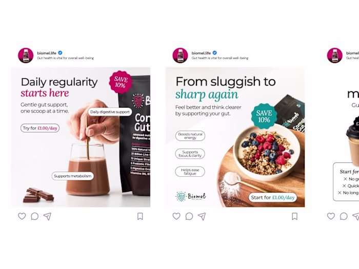 High Converting Static Ads for a DTC Wellness Brand