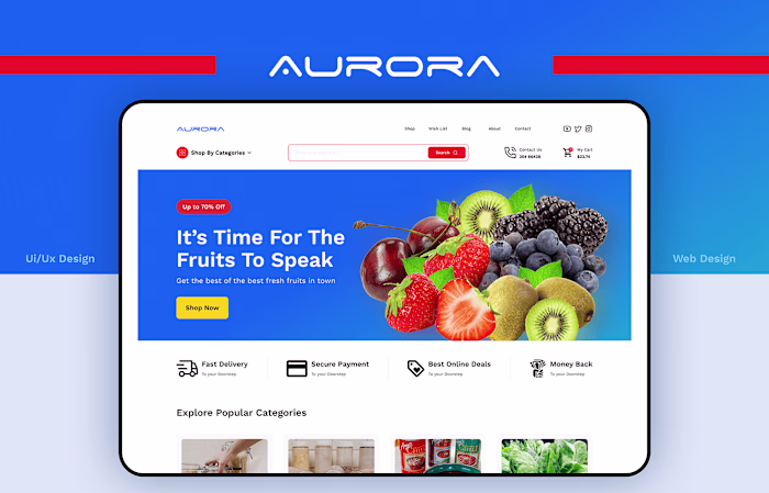 Aurora - Ecommerce Web Design